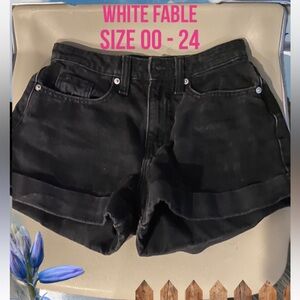 White Fable Black Denim Shorts Dize 00 - 24